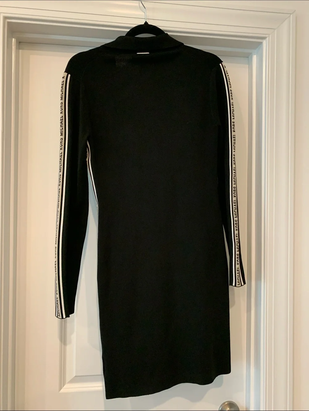 Michael Kors Black Long-Sleeve Polo Knit Dress with Side Tape Dillards($255) L
